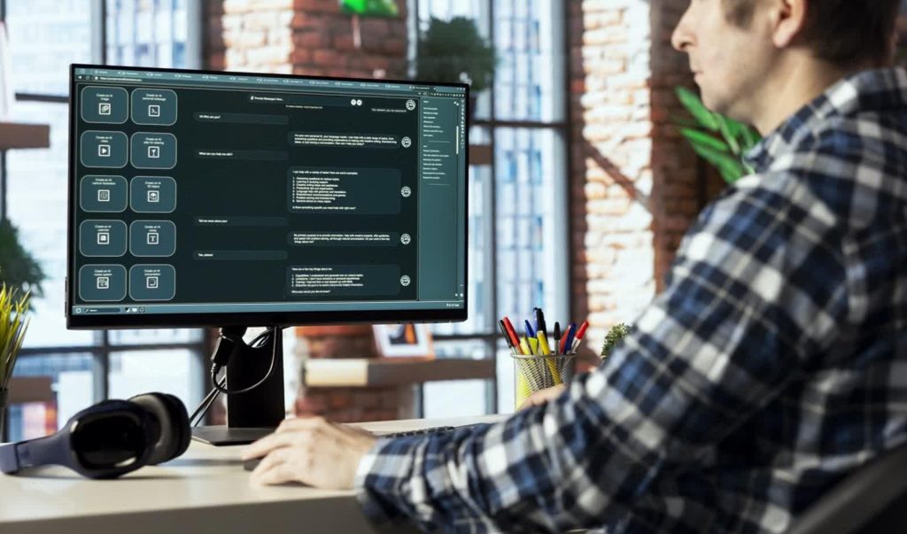 Employee using LLM at work improving workflow